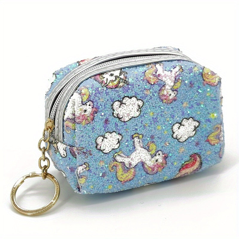 Glitter Unicorn Wallet Mini Lipstick Makeup Pouch