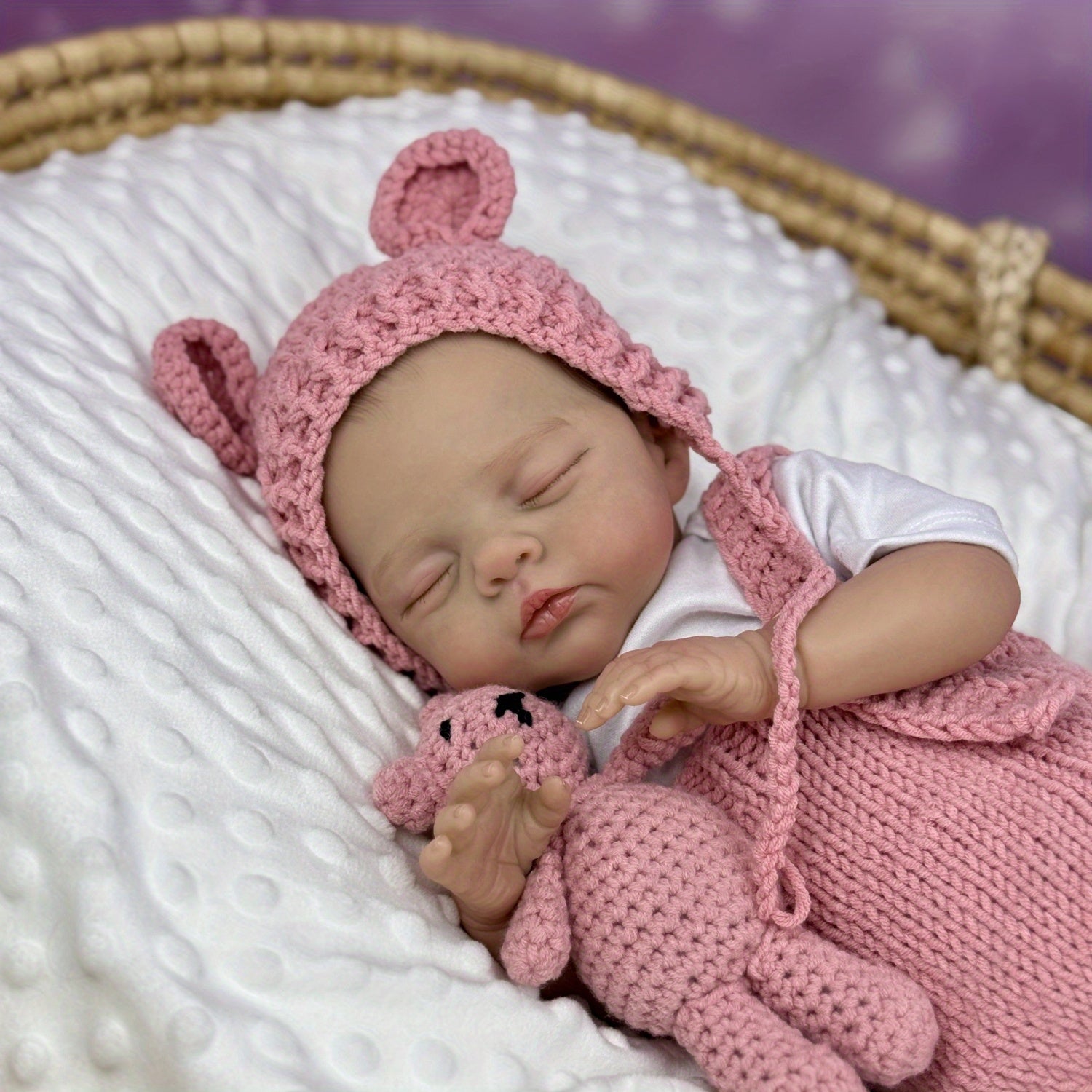 Reborn Baby Doll Girl Vinyl Limbs Cloth Body Asleep Bebe Doll
