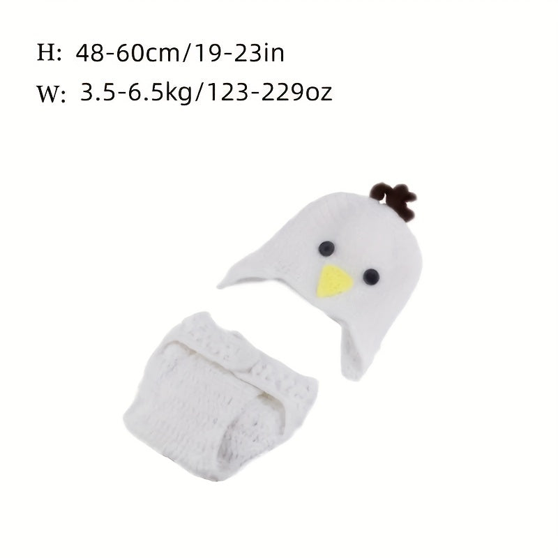 2pcs Set Chick Knitted Photography Set Baby Photo Props