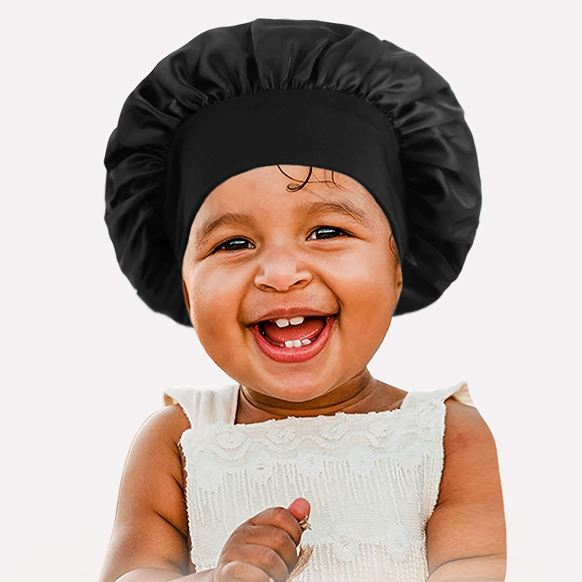 Silky Satin Bonnet Wide Brim Cap for Girls