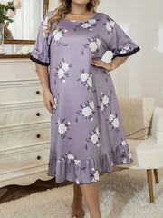 Floral Print Short Sleeve Nightdress