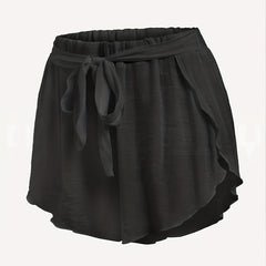 Ruffle Trim Split Shorts Women's Summer Shorts