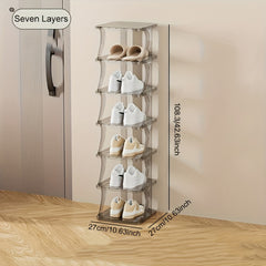 Folding Shoe Rack Stackable Shoe Storage Shelf Space Saving Organization