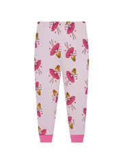 Girls Ballerina Cartoon Block Top & Pajama Pants Set