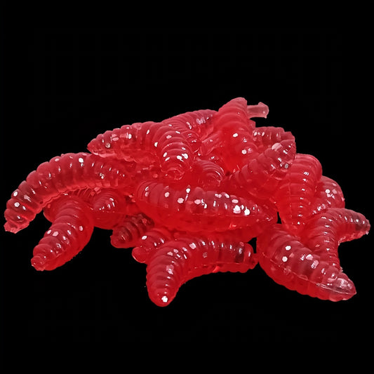 Fluorescent Maggot Soft Lure Set - Smelly Worms for Fishing Success