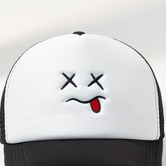 Breathable Mesh Eyes & Mouth Embroidery Baseball Cap