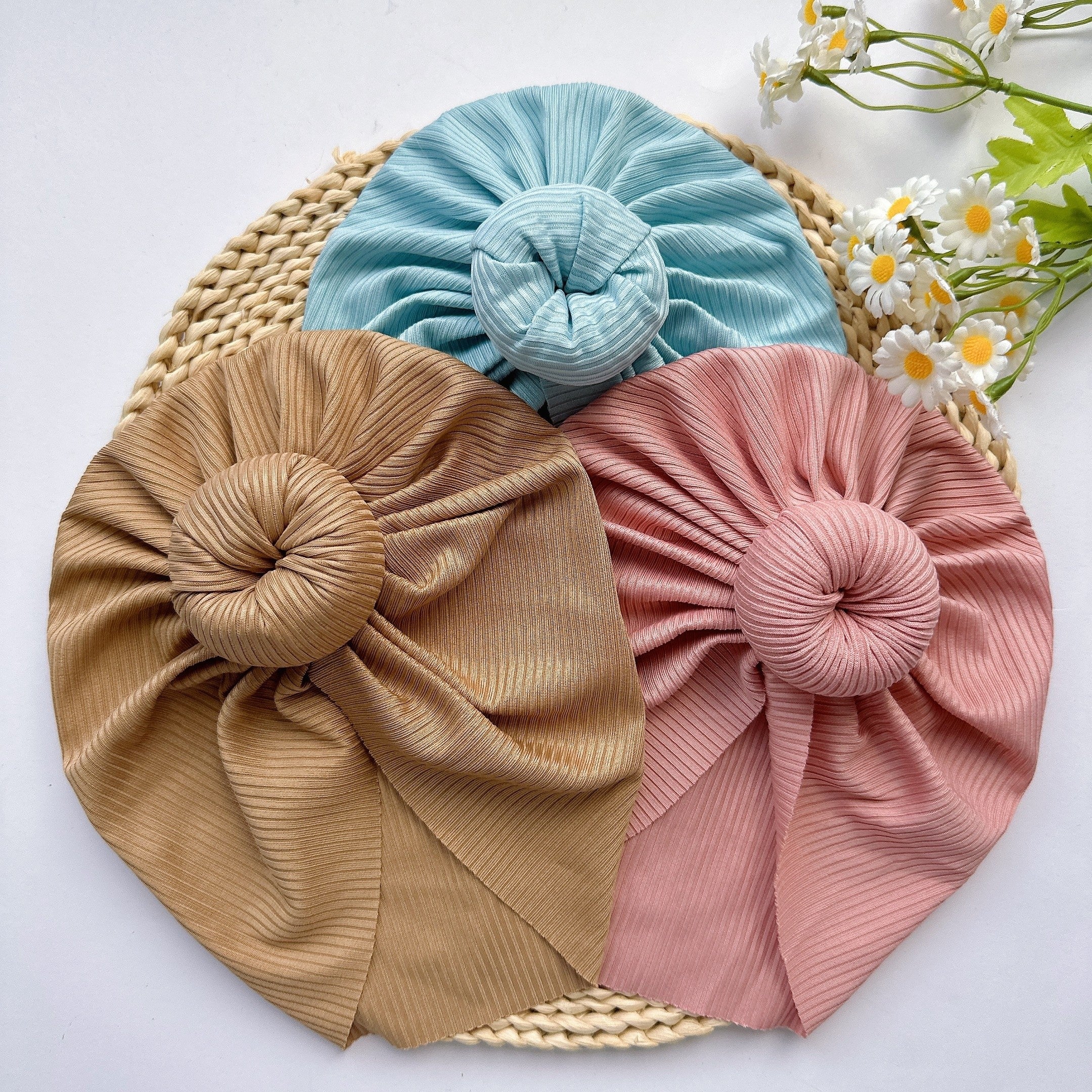 Soft Elastic Strip Flower Baby Hat For Girl
