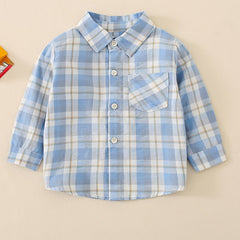 Boys Plaid Print Shirt for Spring/Autumn