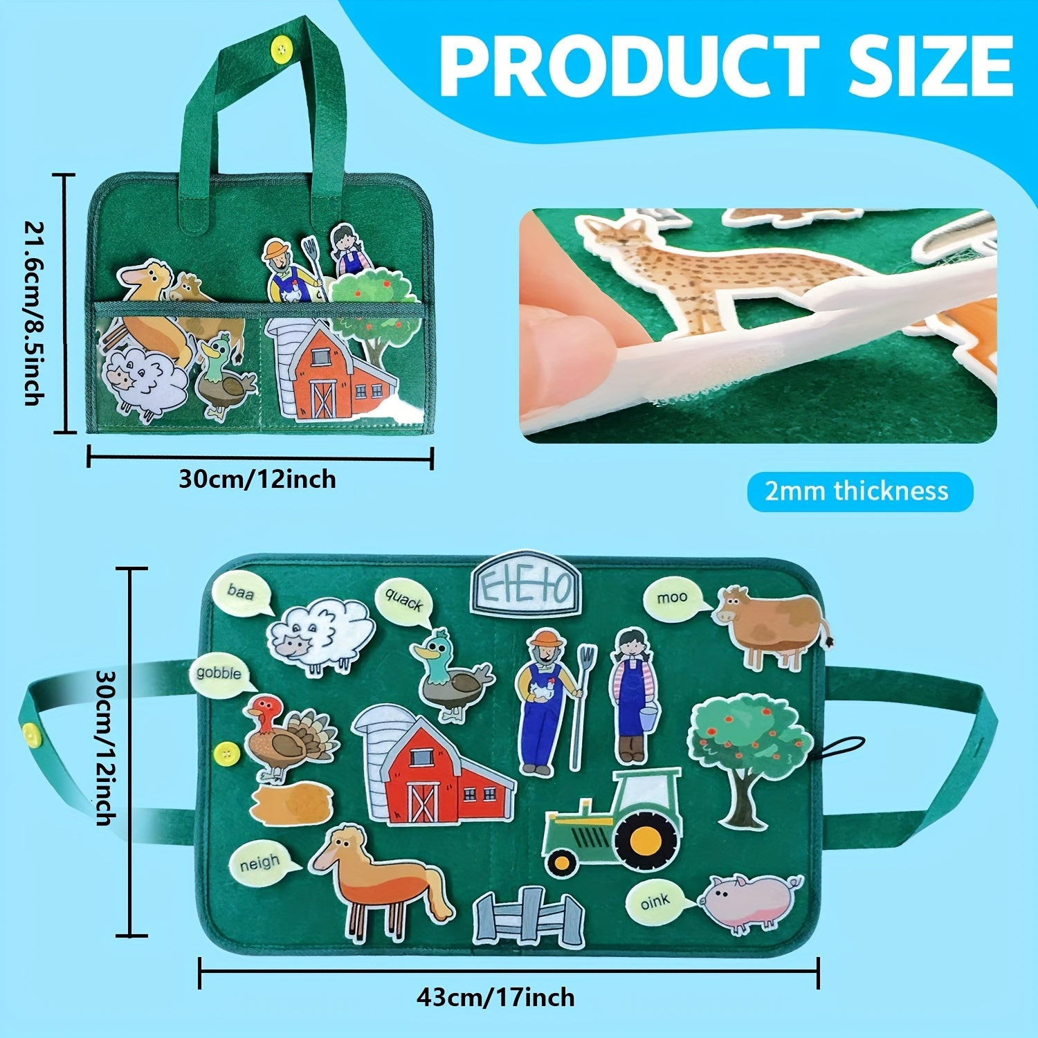 Farm Animal Storyboard Set for Kids - Flannel Toy for Early Learning