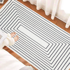 Modern Fabric Floor Mat TPR Bottom Indoor Living Room Carpet 23.6x35.4in