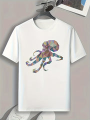 Octopus Pattern Print Men's Sports T-shirt | Graphic Tee