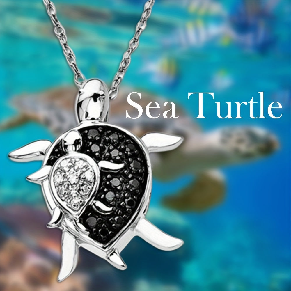 Mother And Child Sea Turtle Necklace Pendant Charm Women's Jewelry