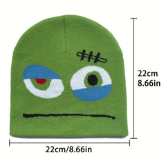 Fashionable Windproof Knit Beanie Hat Pirate Cartoon Embroidery
