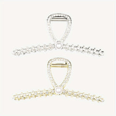 2pcs Pearl Rhinestone Claw Clips for Girls
