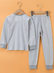 Girls Bear Stripe Pajama Set