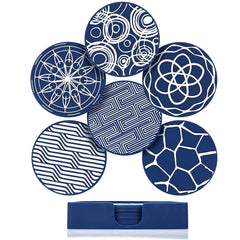 6pcs Silicone Rubber Coasters with Storage Box, Non-slip Cup Mat