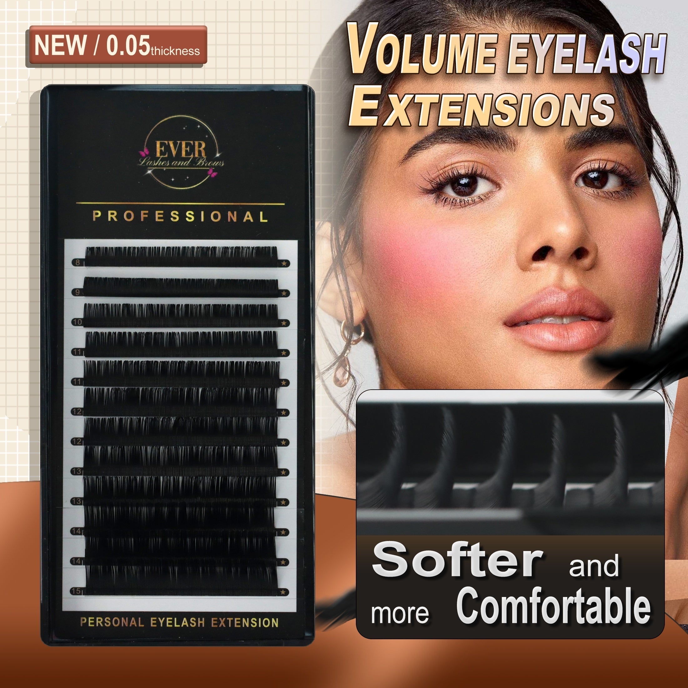Cashmere Soft Curling Cluster Lashes 8-15mm Mix Volume CC D DD 0.05 C for Salon
