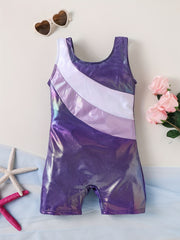 Girls Star Print One Piece Swimsuit Sleeveless Tank Top Shorts