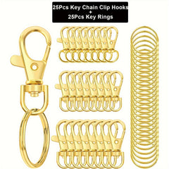 50pcs Swivel Clasps Snap Hooks Key Rings Metal Lobster Buckle Keychain