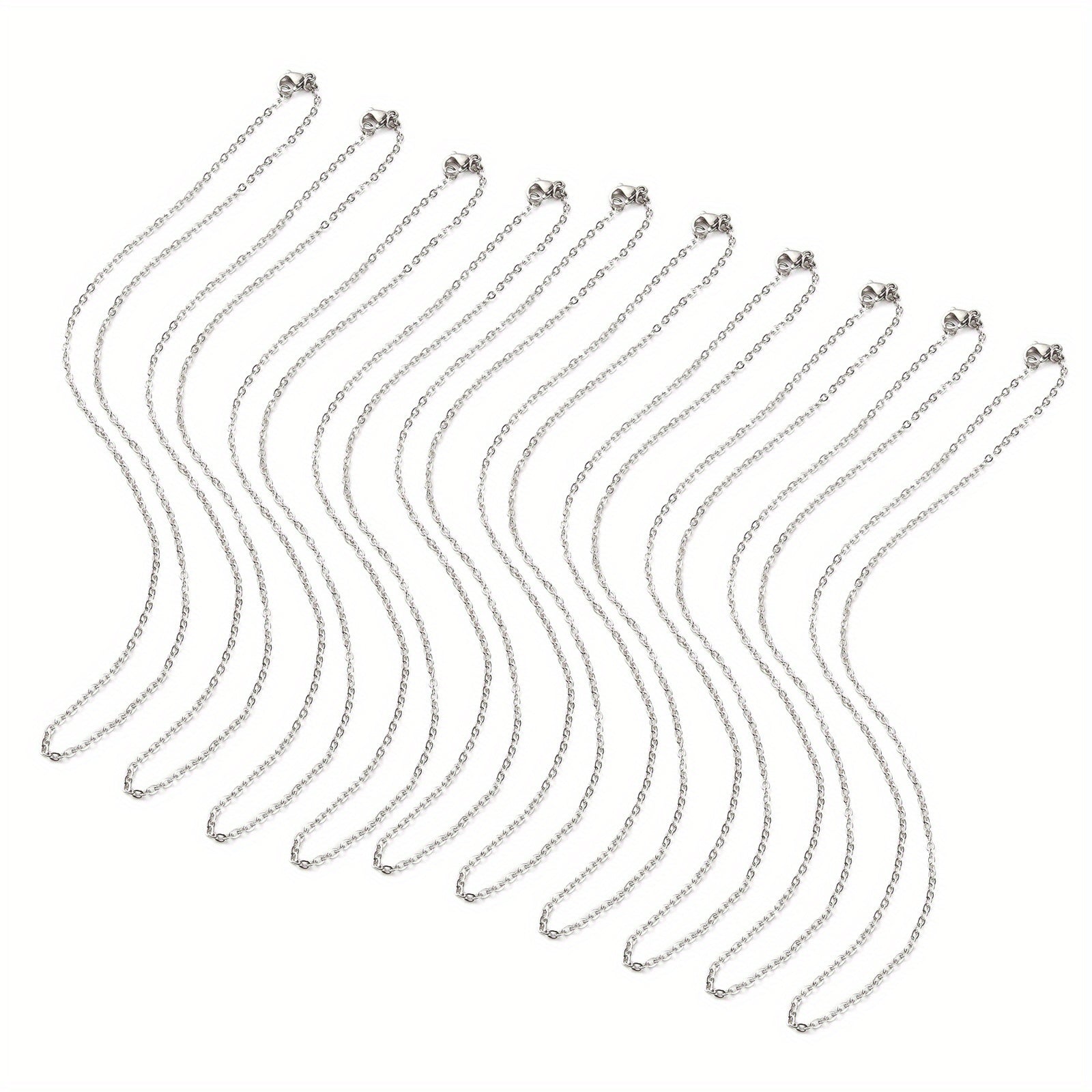10pcs 304 Stainless Steel Chain Set DIY Necklace Jewelry Findings