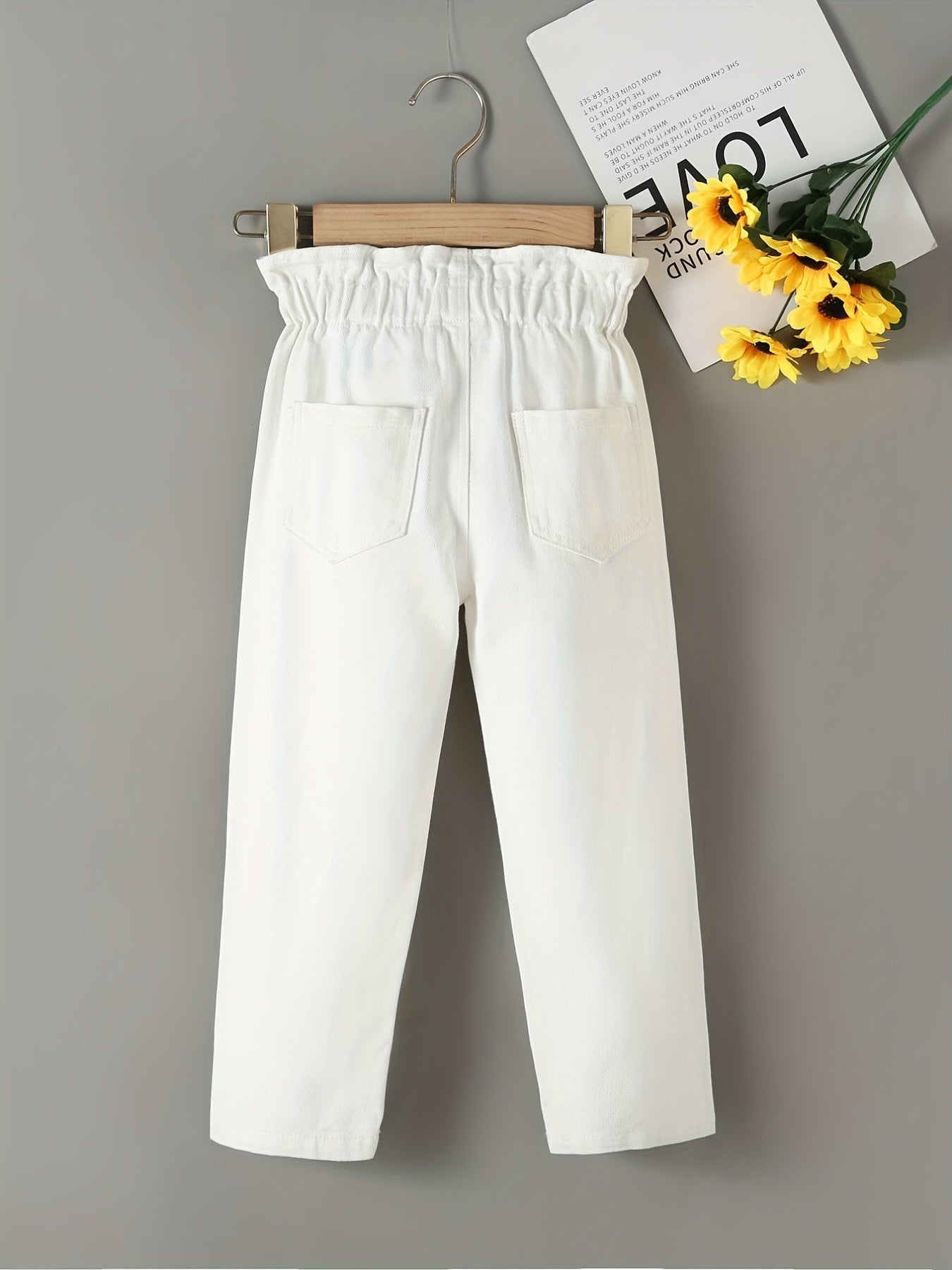 Girls Ruffle Paperbag Waist Pants for Casual Summer