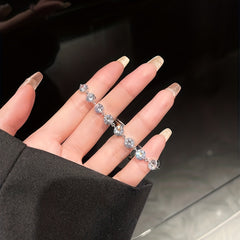 Sparkling Zircon Bracelet Silver Plated Ornament