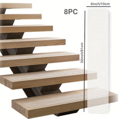 8pcs 6'' X 32'' Non Slip Stair Treads Pre Cut Transparent Strips