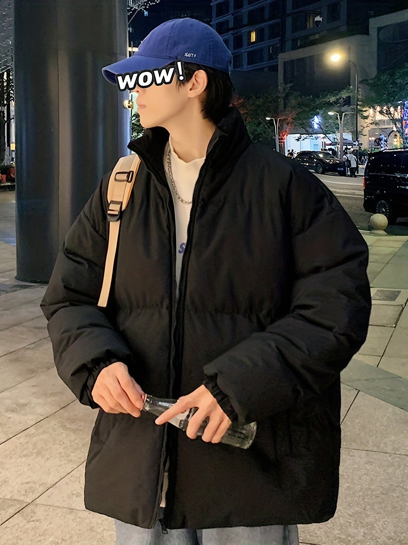 Men's Warm Hooded Jacket Zip Up for Fall Winter