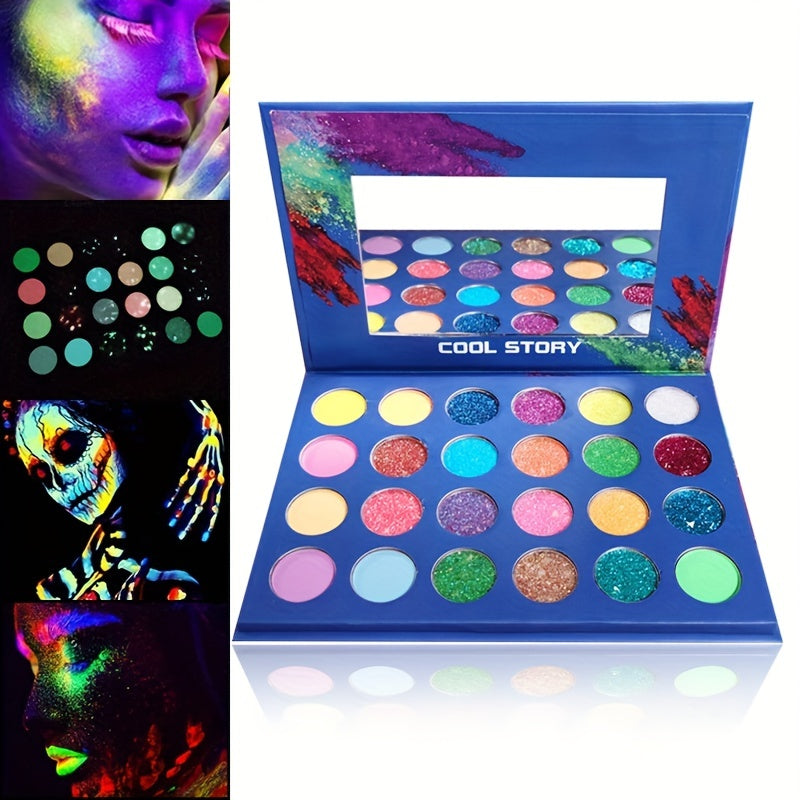UV Fluorescent Eyeshadow Palette for Halloween Parties