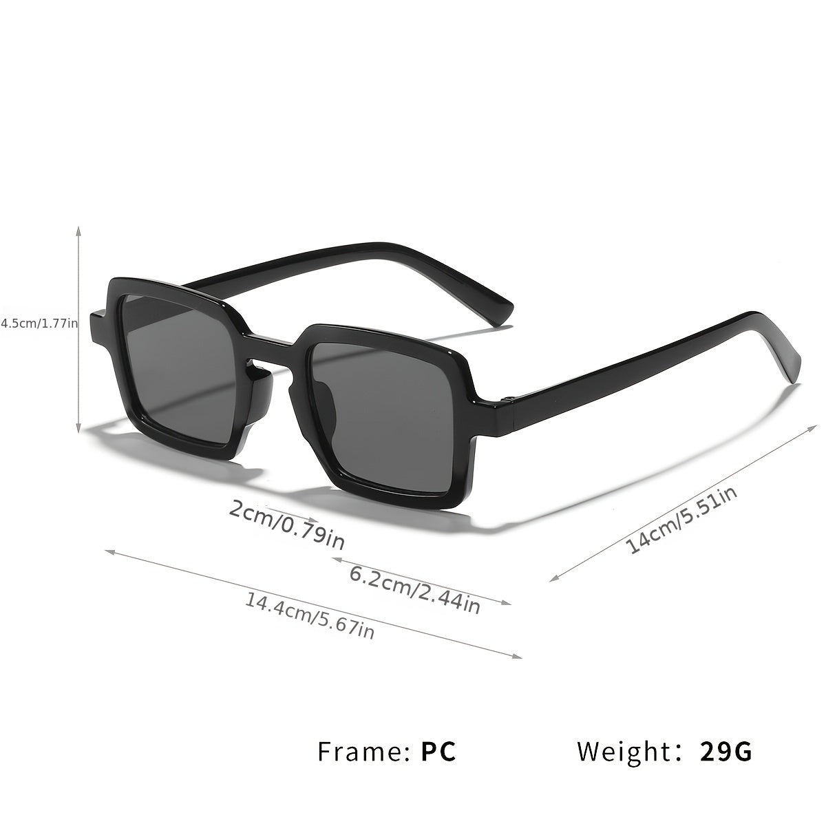 Vintage Square Sunglasses Polarized UV Protection