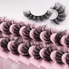 10 Pairs Faux Mink False Eyelashes Cat Eye Look Natural Look Reusable