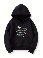 Girls Butterfly Print Hooded Sweatshirt Top Long Sleeve Hoodie Pullovers