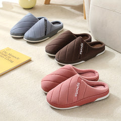 Men's Stripped Fleece Slip On Slippers Warm Keep Assorted Colors Casual Shoes