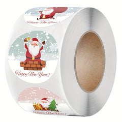 500 Merry Christmas Decoration Stickers Roll - Children's Sealing Sticker