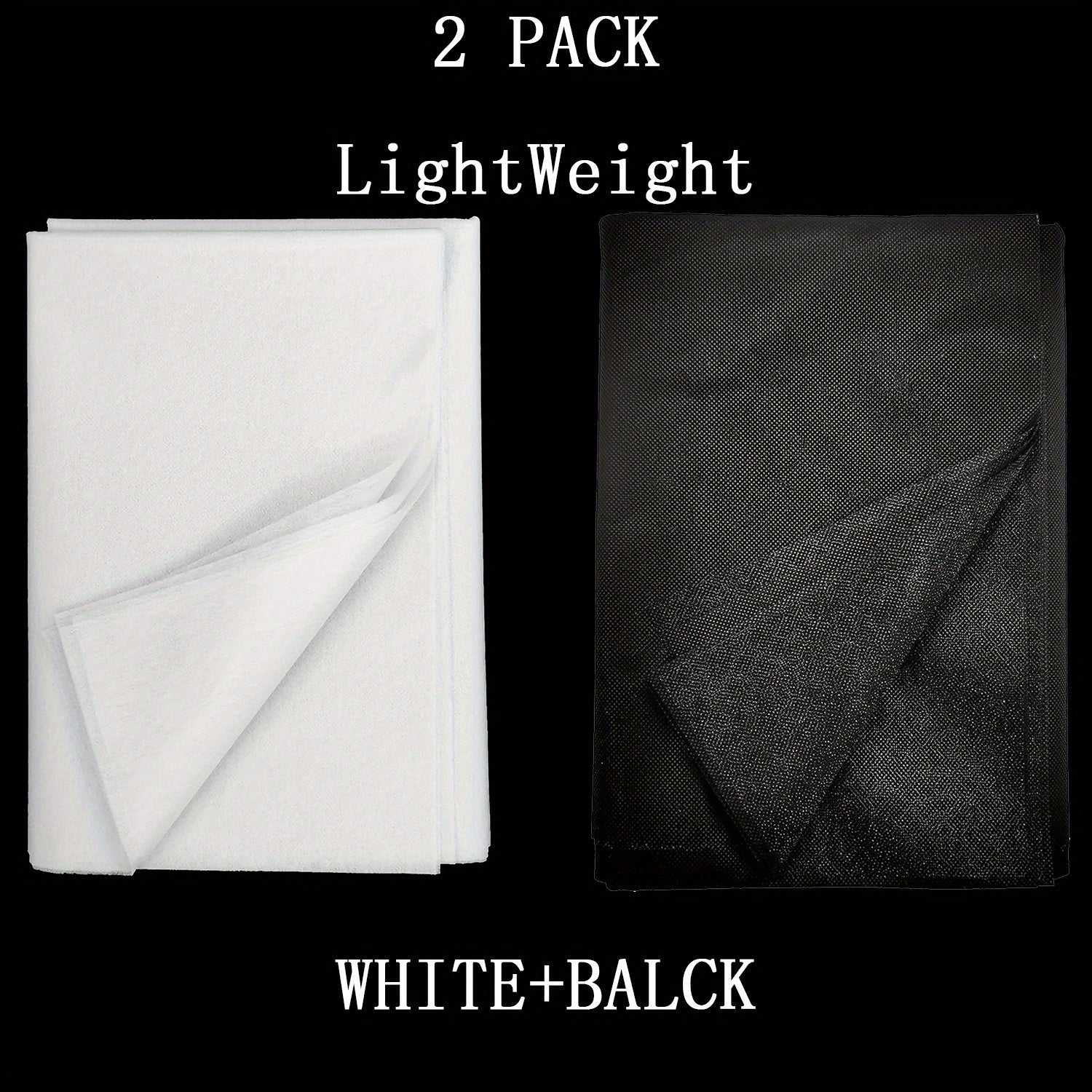 2pcs Iron On Fusible Interfacing Non Woven Lightweight Apparel Interfacing