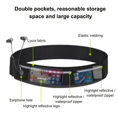 HAISSKY Sports Running Waist Bag Double Zipper Pockets