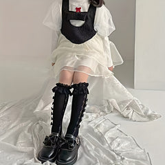 Princess Silk Satin Bow Lolita Mid Tube Socks
