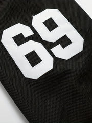 Men's 69 Embroidery Ice Hockey Jersey Vintage Stripe V Neck Long Sleeve Uniform