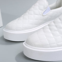 Women's Quilted Platform Loafers Slip on Sneakers