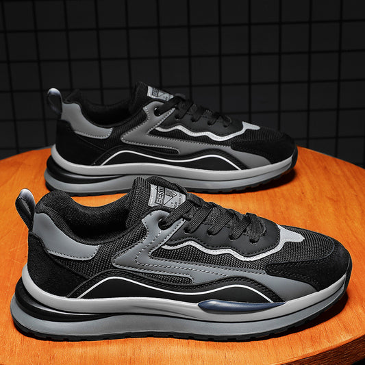 Men's Lace up Sneakers Comfortable Walking Shoes with Extra Grip