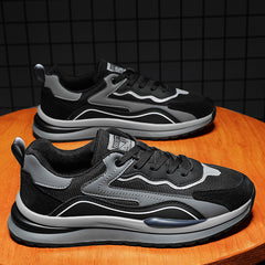 Men's Lace up Sneakers Comfortable Walking Shoes with Extra Grip
