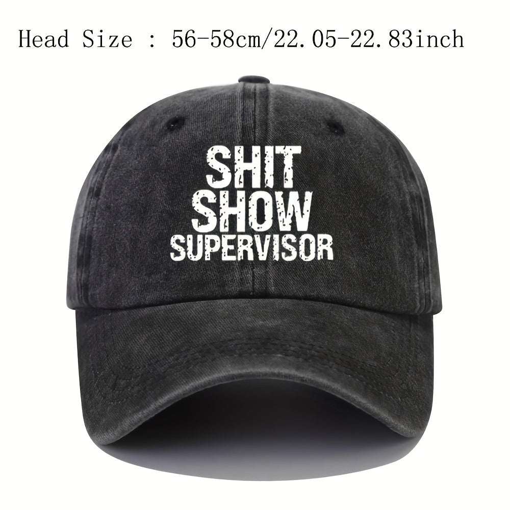 Funny Letter Print Baseball Cap Vintage Curved Brim Couple Outdoor Sports Hat