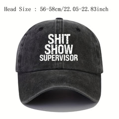 Funny Letter Print Baseball Cap Vintage Curved Brim Couple Outdoor Sports Hat