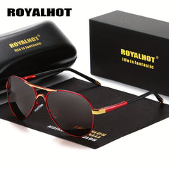 RoyalHot Metal Unisex Polarized Sunglasses Large Frame Cycling Driving