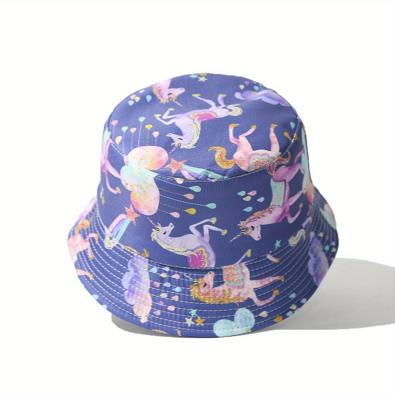 Children's Sunshade Bucket Hat With Unicorn Pattern