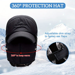 Winter Fleece Balaclava Cap With Face Cover Warm Trapper Cap