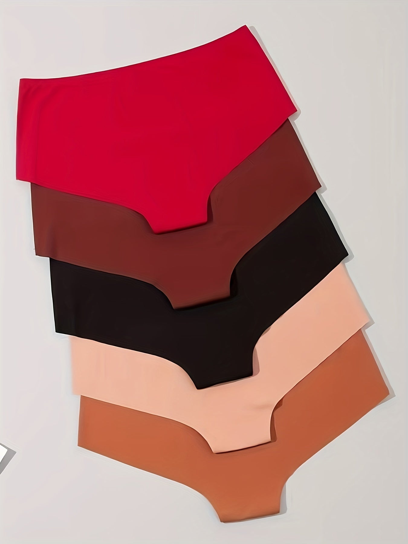 5 Seamless Solid Briefs Comfy & Stretchy Panties Women's Lingerie