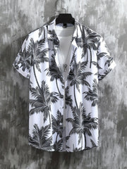 Coconut Palm Print Men's 2Pcs Casual Summer Outfit