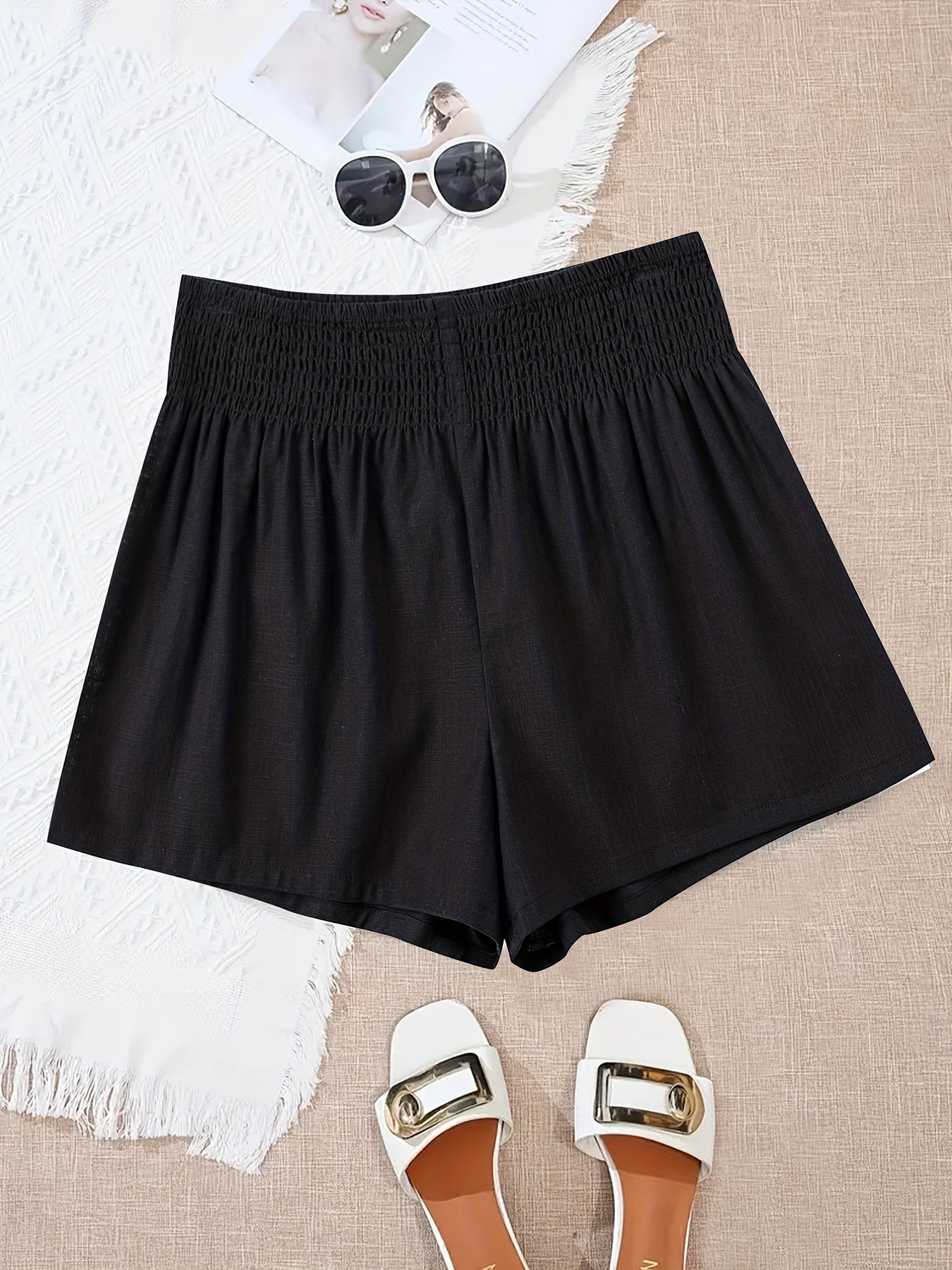 High Waist Solid Shorts Casual Every Shorts Women's Clothing