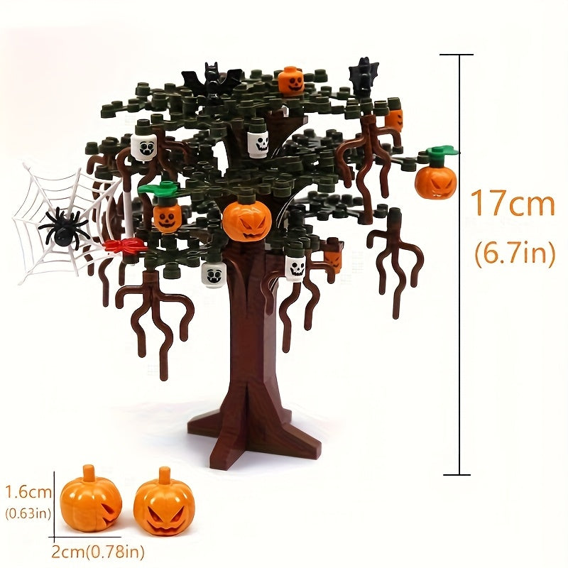 Halloween Building Blocks Set with Tomb Bat Spider & Pumpkin DIY Model Kit
